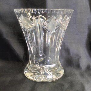 Vintage pressed glass crystal vase - some scratches